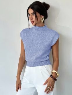 Women’s High-Neck Ribbed Vest